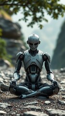 Almost Normal looking scene featuring the future of the workforce. Various photo-realistic scenes depicting AI workers and teachers.