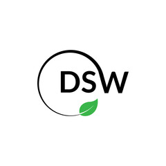 Vector Graphic Branding Letter Element. BLACK Background. ABSTRACT CREATIVE LETTER LOGO DESIGN.DSW Logo.