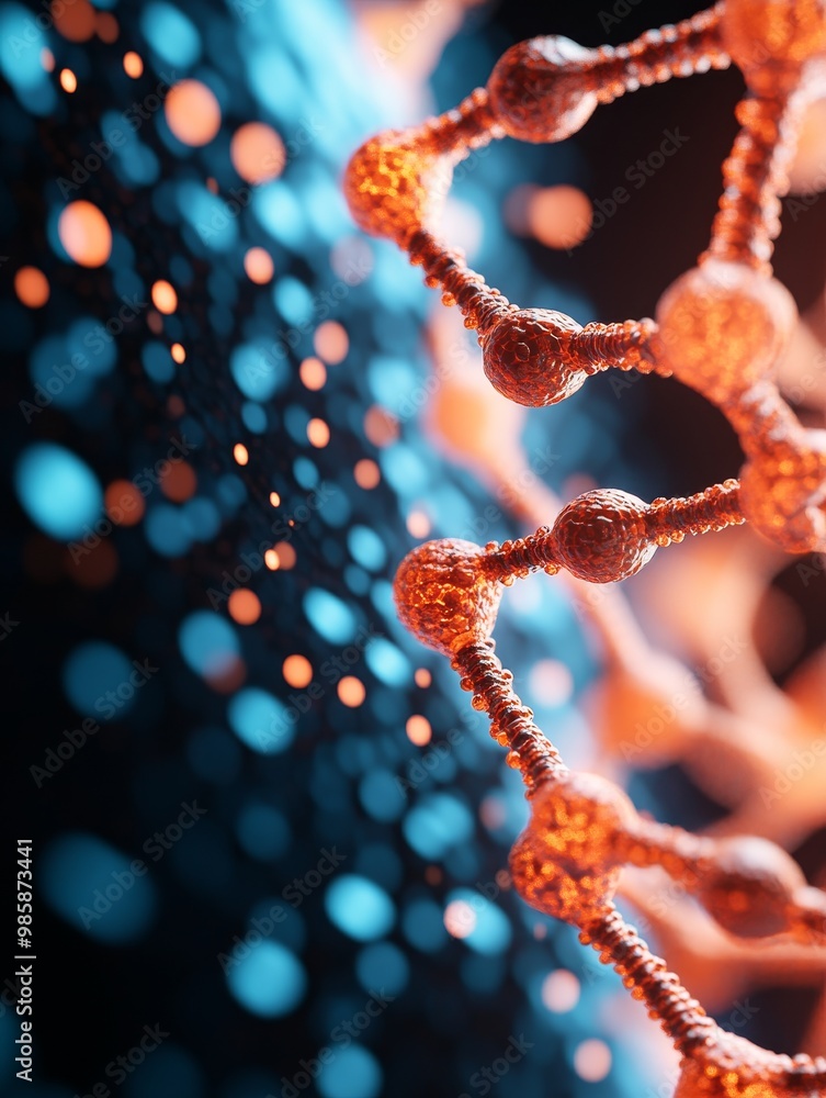 Poster a 3d visualization of dna structures, showcasing the intricate details of the double helix. the imag