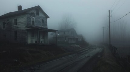 Obraz premium Foggy Houses