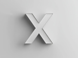 Obraz premium Minimalist white X symbol on a light background.