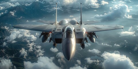 F-15 Eagle Fighter Jet Soaring Through the Clouds