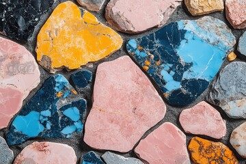 elegant terrazzo flooring pastel geometric shapes seamless pattern polished marble texture