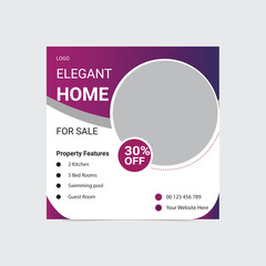 Real estate home sale social media post banner design template For digital marketing. with elegant, abstract, Business
