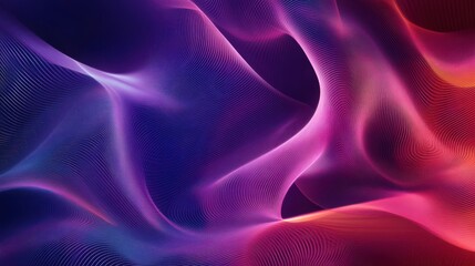 Obraz premium Abstract Pink and Blue Wavy Lines on a Dark Background