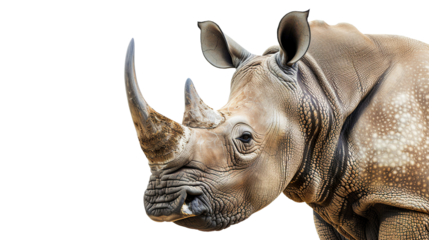 Black Rhino isolated on transparent background, png