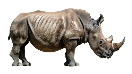 Fototapeta premium Black Rhino isolated on transparent background, png