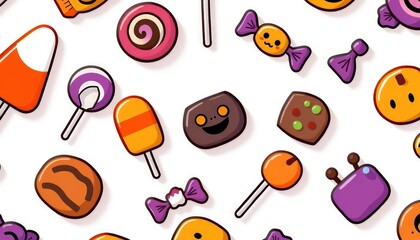 halloween icons set candy. illustration of a set of sweets. set of candies. set of sweets