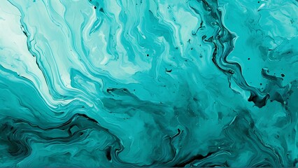 Abstract art teal blue green gradient paint background with liquid fluid grunge texture