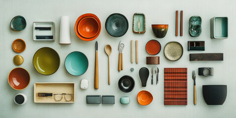 The Minimalistic Mindset: An artfully arranged collection of simple, everyday objects on a table.