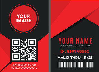 Red and Black Modern and Professional ID card Template