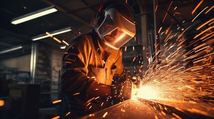 Sparks Fly During Metalworking