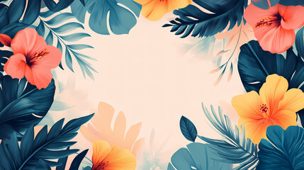 Digital bohemian style flower illustration border poster web page ppt background. Bohemian Style. Illustration
