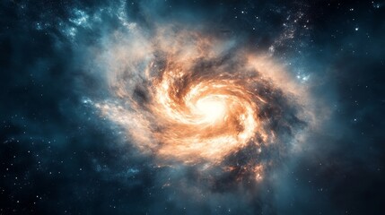 Obraz premium Constellations spiraling around black hole, cosmic phenomenon, deep space mystery