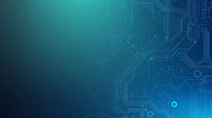 Fototapeta premium Abstract Digital Circuitry Pattern on a Blue Gradient Background