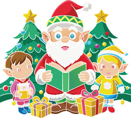  Santa Claus easy coloring pages
