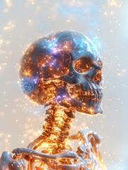 Magical Skeleton with Swirling Effects for Halloween