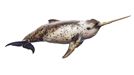 Obraz premium Narwhal isolated on transparent background, png
