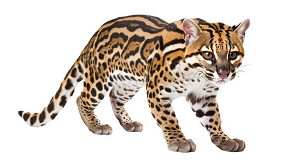Obraz premium Ocelot isolated on transparent background, png