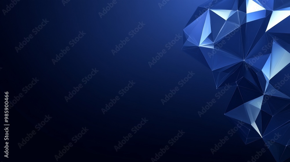 Poster abstract blue geometric background for modern design, featuring a dynamic composition of intersectin
