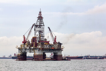 Oil rig platform.
