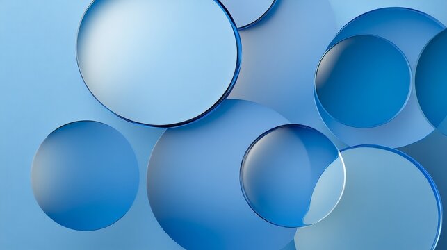 Abstract blue circle background with varying sizes and depths, creating a dynamic and modern visual. Circles represent unity, completeness, and infinity, symbolizing endless possibilities and a contin