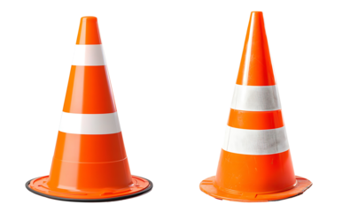 traffic cone  on transparent background
