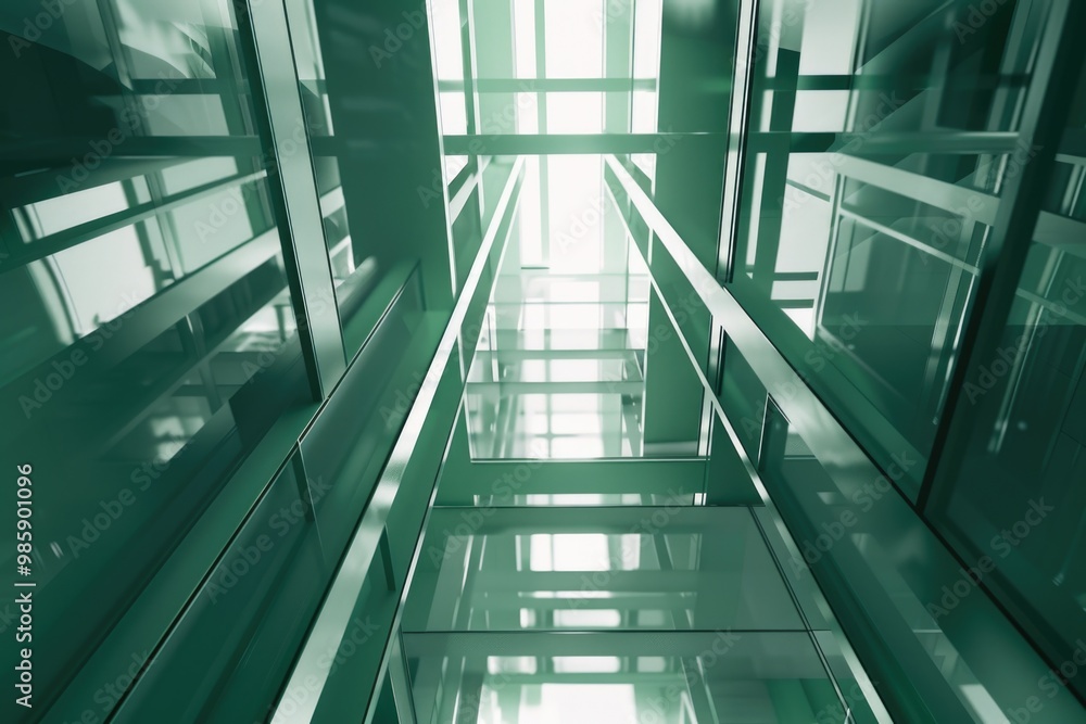Aufkleber a tall building with numerous windows, suitable for architecture or cityscape images