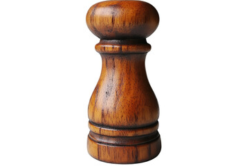 a wooden pepper grinder on a white background

