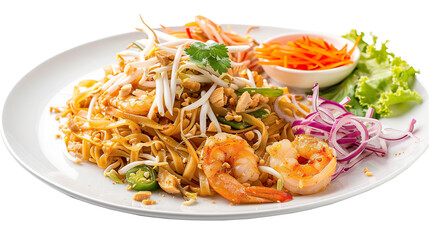 Pad thai food isolated on transparent background, png