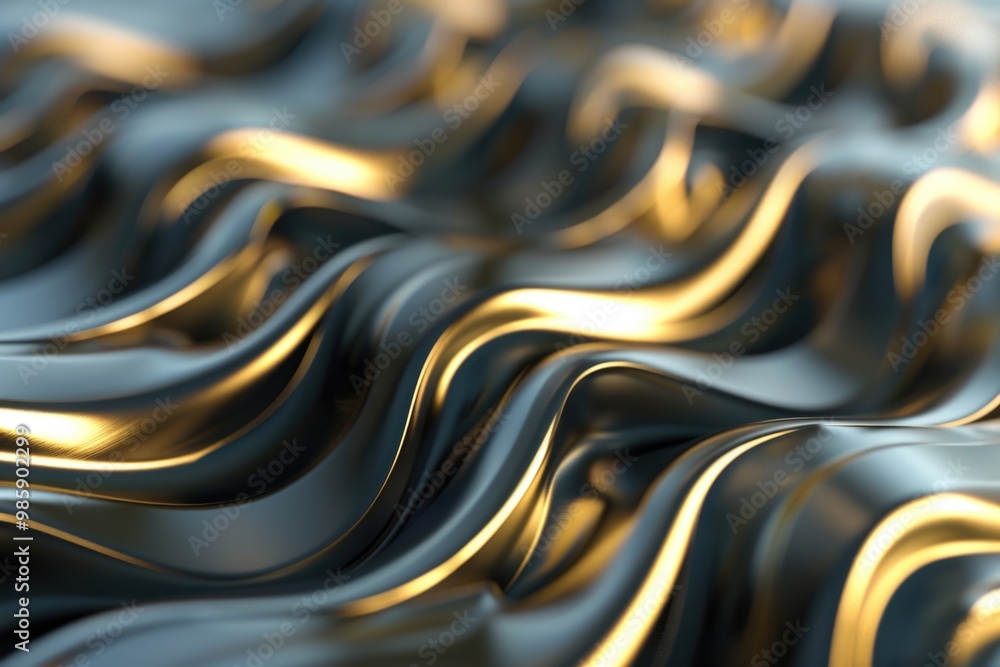 Poster A detailed view of several metallic objects with a reflective finish