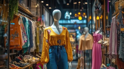 Obraz premium Fashion Store Display with Mannequin