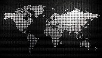 Earth map isolated on black. Generative Image