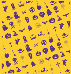 Halloween icon set. Halloween themed vector illustration icons, patterns