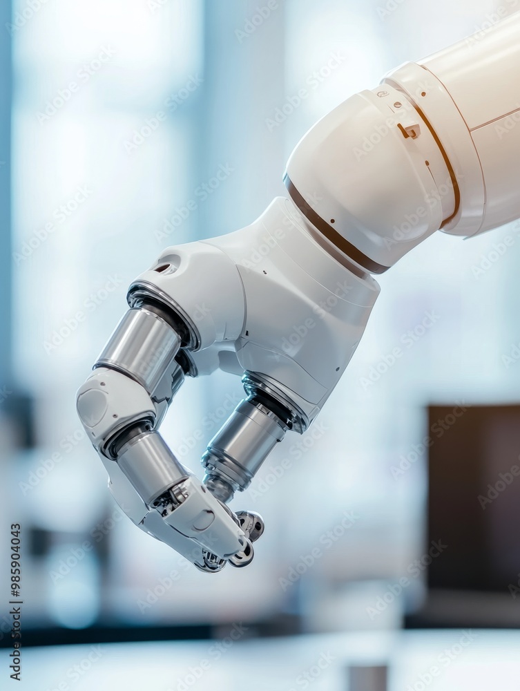 Aufkleber ai-powered robotic arm conducting experiments, showcasing advanced technology, precision, and automa