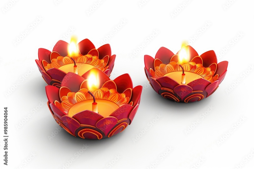 Poster a pair of red candles stacked on top of each other, waiting to be lit
