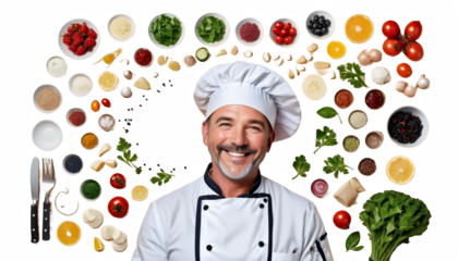  background middle olated smile man portrait chef happy aged happy smile middle-aged chef man portrait isolated background cheerful professional culinary cooking food profession art expertise