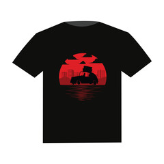 Vintage Car Sunset T-Shirt Design
