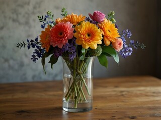 Another lively floral composition with colorful blooms.