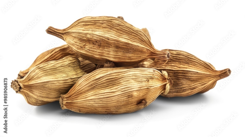 Poster A collection of nuts arranged neatly on a white background