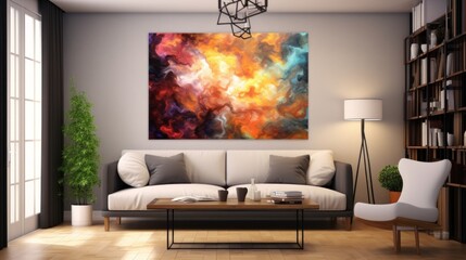 Abstract Painting in Modern Living Room