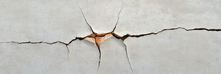 Obraz premium Cracked Concrete Wall Texture Background, abstract, grunge, weathered, distressed, aging