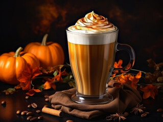 Aromatic Pumpkin latte drink