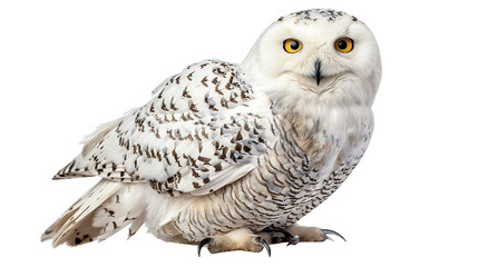 Fototapeta premium Snowy Owl isolated on transparent background, png