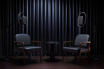 interior of a room with chairs