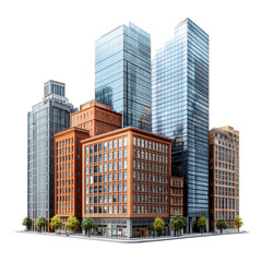 Fototapeta premium Modern city buildings with various designs