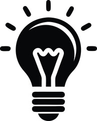 Light bulb icon, Idea lamp vector, bulb flat icon symbol

