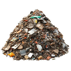 Pile of mixed waste and trash materials