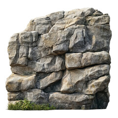 Rock formation with natural texture, isolated view