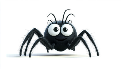 cute spider cartoon character with isolated background generated by AI
